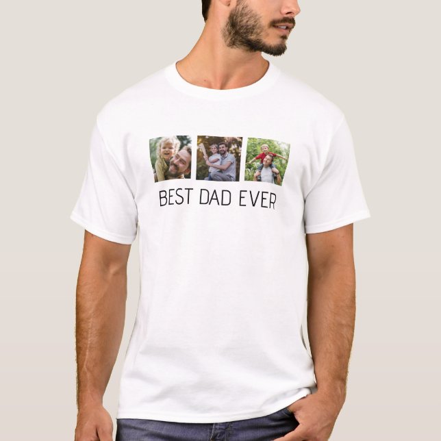 T-shirt Collage photo de Best Dad Ever (Devant)