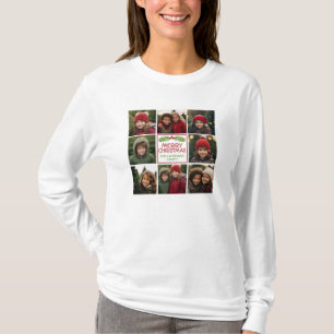 T-shirt Collage photo de Noël avec pin rustique