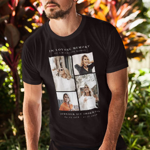 T-shirt Collage Photo Minimaliste En Mémoire Affectueuse