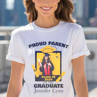 T-shirt Collage photo moderne Fiers parents diplômés