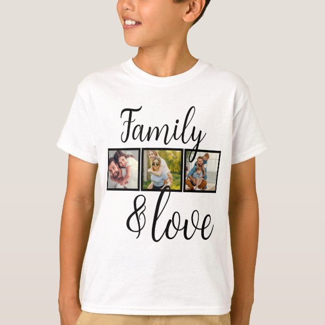 T-shirt Collage photo personnalisé de famille et d'amour (Devant)