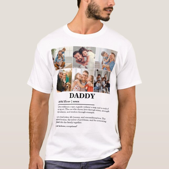 T-shirt Collage photo personnalisé Définition Papa 6 (Devant)