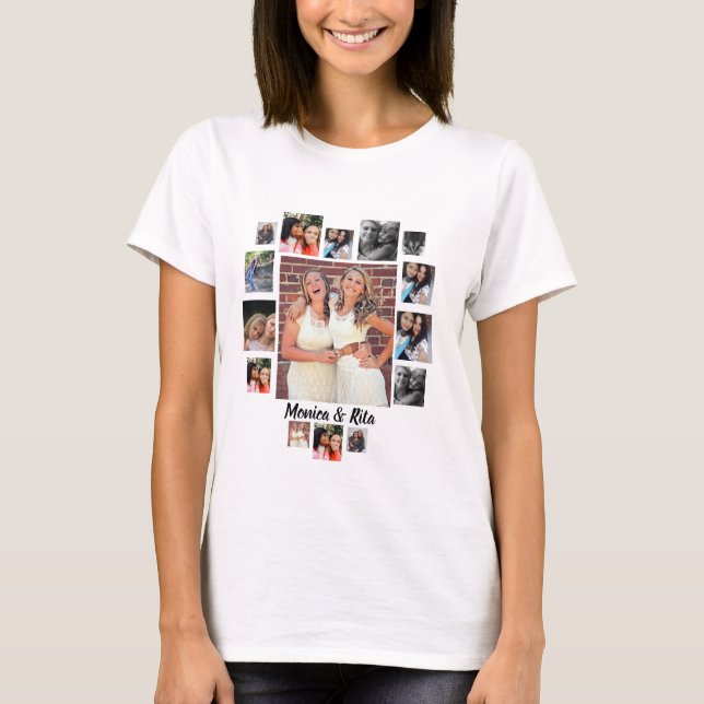 T-shirt Collage photo personnalisé des meilleurs amis 15 (Devant)