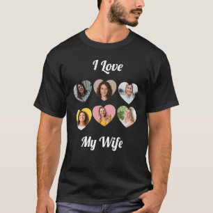 T-shirt Collage photo personnalisé "J'aime ma femme"