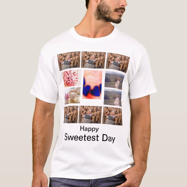 T-shirt Collage photo personnalisé Jour le plus doux 11 (Devant)