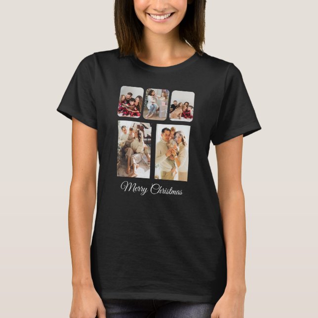 T-shirt Collage photo simple Joyeux Noël (Devant)