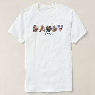 T-shirt Collage photo simple moderne personnalisé Script D