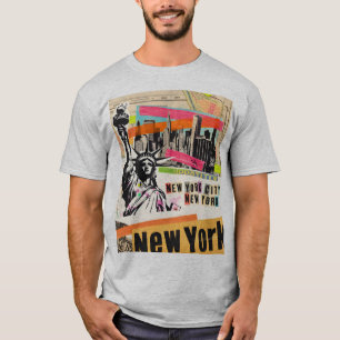 T-shirt Collage Pop Art Magazine de Voyage sur le paysage 