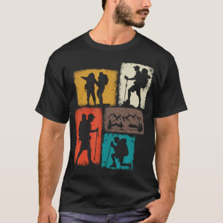 T-shirt Collage Randonnée Randonneur Hommes Outdoor Jeunes