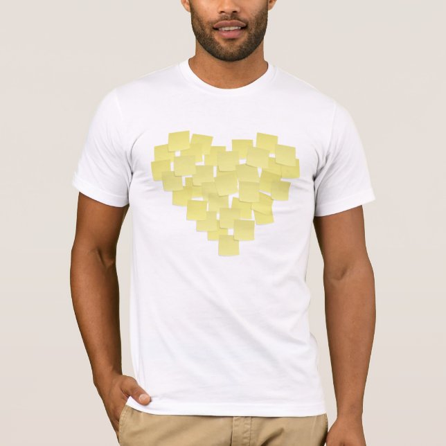 T-shirt collant jaune de notes (Devant)