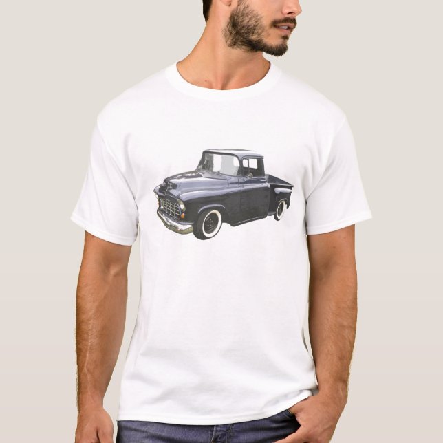 T-shirt Collecte 1956 de Chevrolet de noir (Devant)