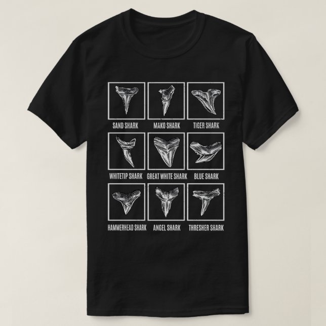 T-shirt Collecteur de dents Requins Collection de dents (Design devant)