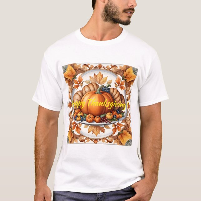 T-shirt Collection d'automne populaire Thanksgiving Pumpki (Devant)