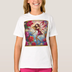 T-shirt Collection de fées de Noël - Cheveux Brown rougeât