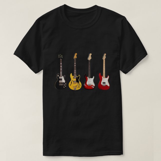 T-shirt Collection de guitares électriques groupe guitaris (Design devant)