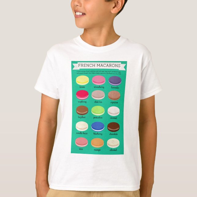 T-shirt Collection de la joie de Baker : Français Macarons (Devant)