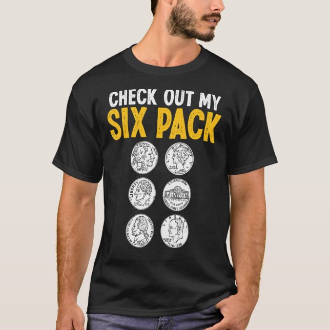 T-shirt Collection de pièces Découvrez mon six pack Numism (Devant)