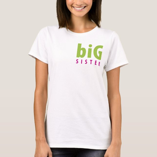 T-shirt COLLECTION DE SOINS - grande soeur {lime} (Devant)