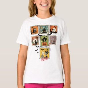 T-shirt Collection de timbres postérieurs Halloween vintag