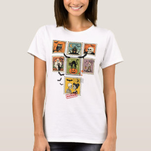 T-shirt Collection de timbres postérieurs Halloween vintag