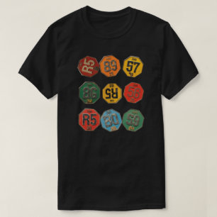T-shirt Collection d'insignes de numéro rétro