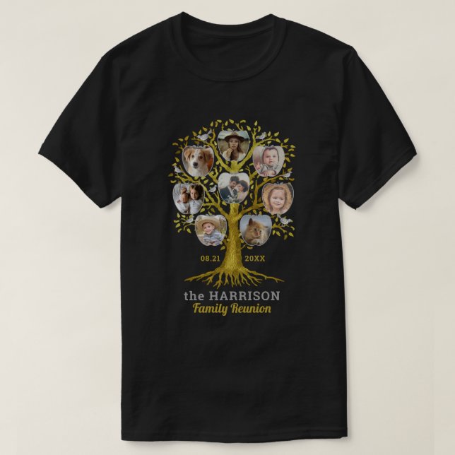 T-shirt Collection photo de l'arbre de la famille Gold per (Design devant)