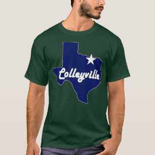 T-shirt Colleyville Texas Lone State Map TX City Navy Blue