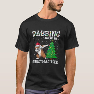 T-shirt Collie Chien à tête lourde Santa Hat Dabbing autou