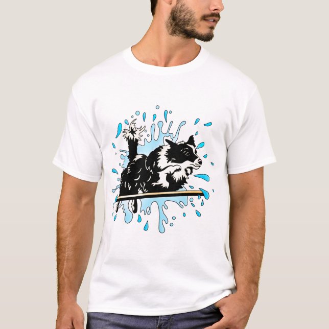 T-shirt collie de bordure (Devant)