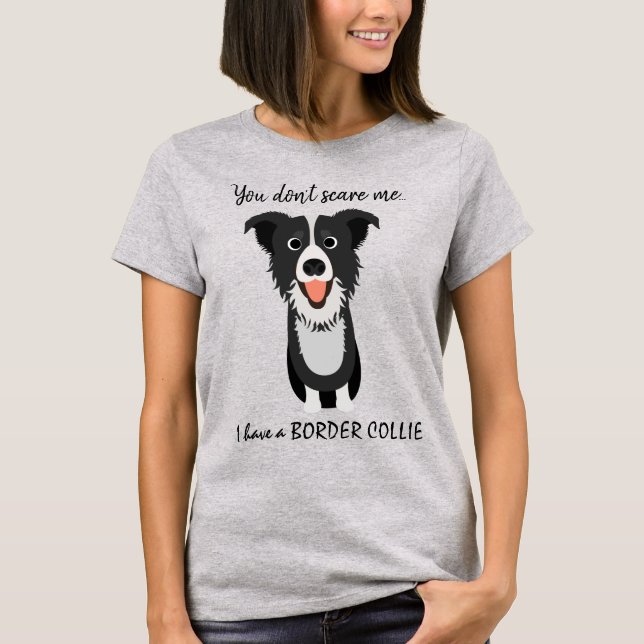 T-shirt Collie de bordure effrayante (Devant)