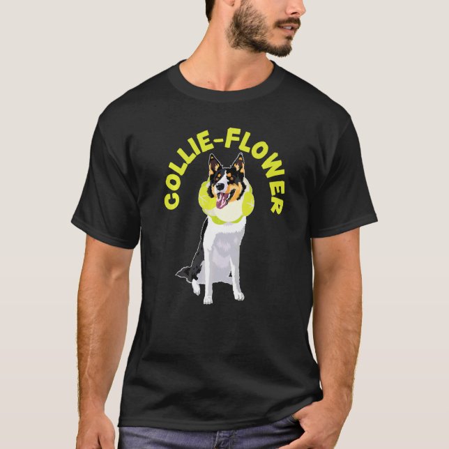 T-shirt Collie Flower Chien Chien Chien Chien Chien Chien  (Devant)