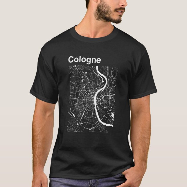 T-shirt Cologne Germany Classic City Map Graphic (Devant)