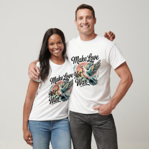 T-shirt Colombe à l'aquarelle Fais l'amour pas la guerre