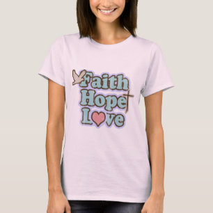 T-shirt Colombe, croix, femmes de chrétien de coeur