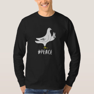 T-shirt Colombe Oiseau Donne Signe De Main De Paix