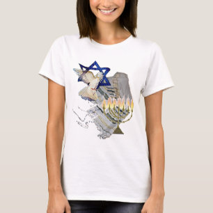 T-shirt Colombe, Tallit et Menorah B