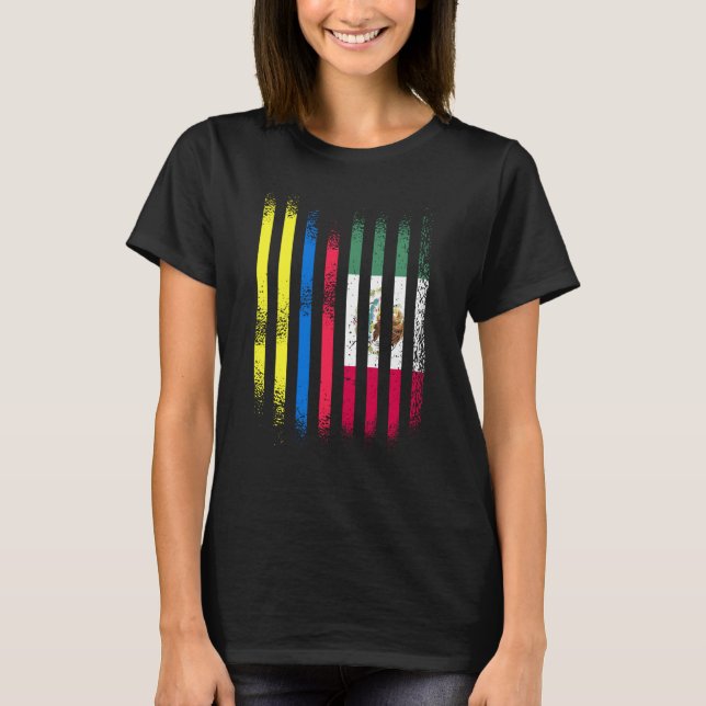 T-shirt Colombia Flag Mexico Grown Country Flags Stripes (Devant)