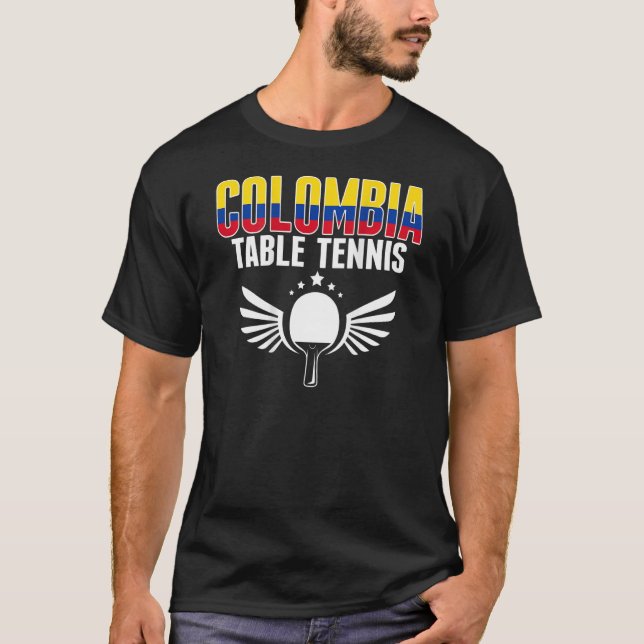 T-shirt Colombia Table Tennis  Support Colombian Ping Pong (Devant)