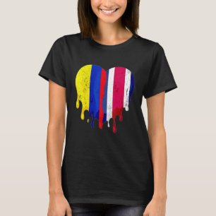 T-shirt Colombie Costa Rica Drapeau Cœur Citoyen Cultivé P