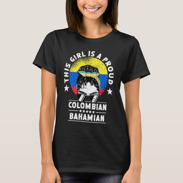 T-shirt Colombie Drapeau Bahamas femmes grandissantes Cito (Devant)