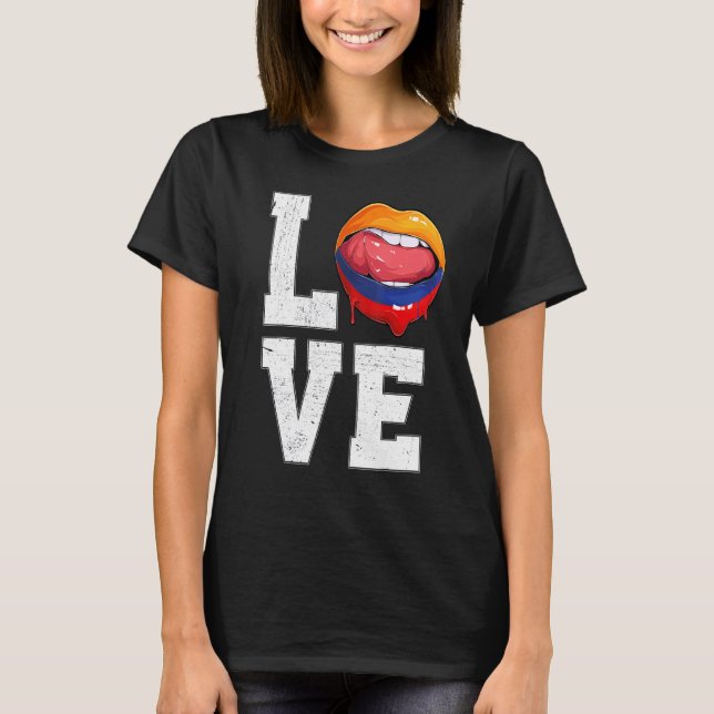 T-shirt Colombie Drapeau de football Fan Love Colombien (Devant)