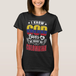 T-shirt Colombie Drapeau Dieu m'aime Colombiens