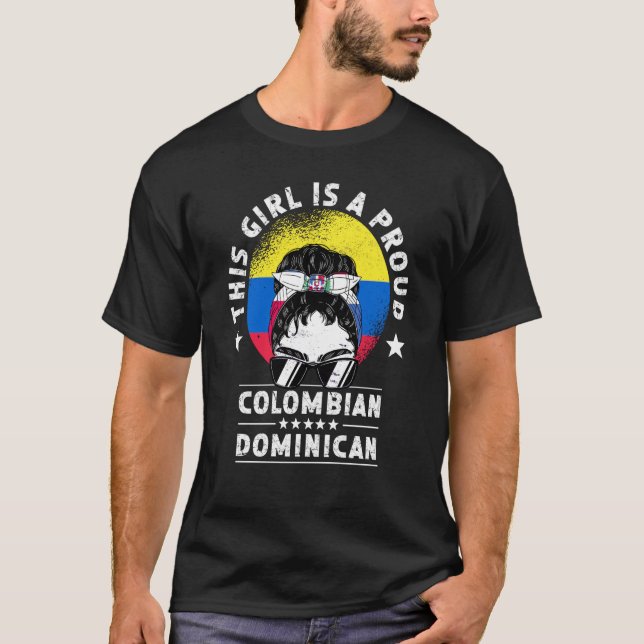 T-shirt Colombie Drapeau dominicain femmes grandies Citoye (Devant)
