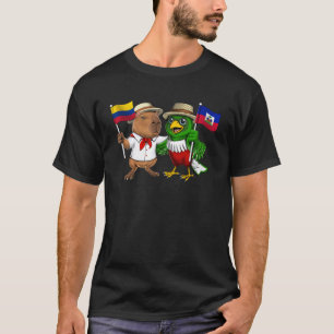T-shirt Colombie Haïti Racines Drapeau Colombien Fier Haït