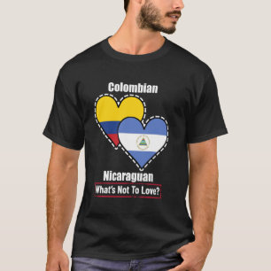 T-shirt Colombien Nicaraguayen Cœur Drapeaux Qu'est-ce Qu'