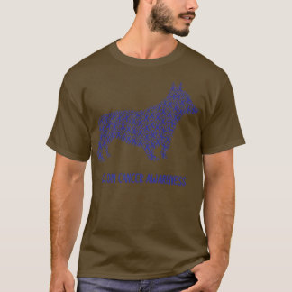 T-shirt Colon Cancer Sensibilisation Bleu Ruban Survivant