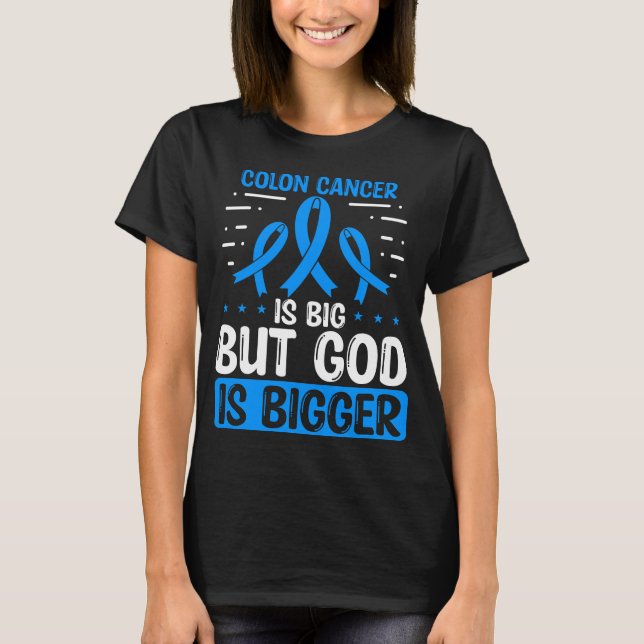 T-shirt Colon Cancer Sensibilisation Dieu Colon Cancer Rub (Devant)