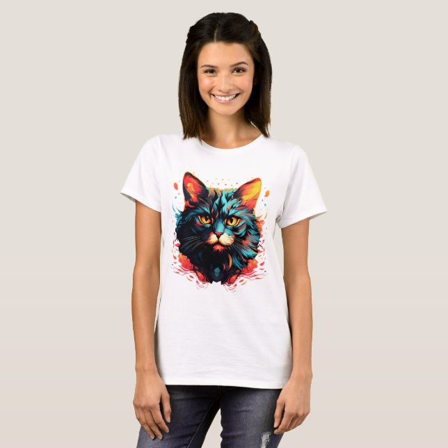 T-shirt Color cat (Devant entier)