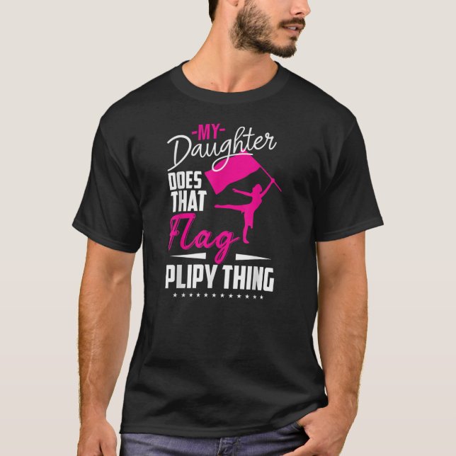 T-shirt Color Guard Maman Papa Ma Fille Fait Ce Drapeau (Devant)