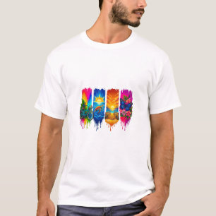 T-Shirt Color Splash pour Homme 🎨🔥✨ Street Art